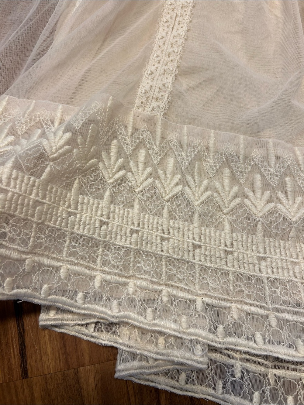 Ambercrombie &Fitch Bohemian Fairy Cream Embroidered Baby Doll Dress XL Boho - Picture 2 of 11